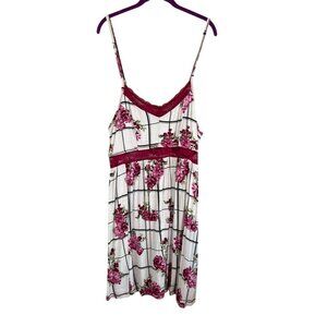 Torrid Dress 3X Pink Sleepwear Lace Midi Feminine Girly Checks Sexy Girly 80s